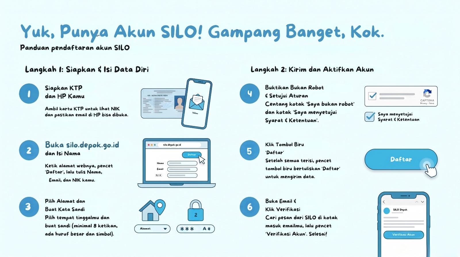 Panduan pendaftaran akun SiLO